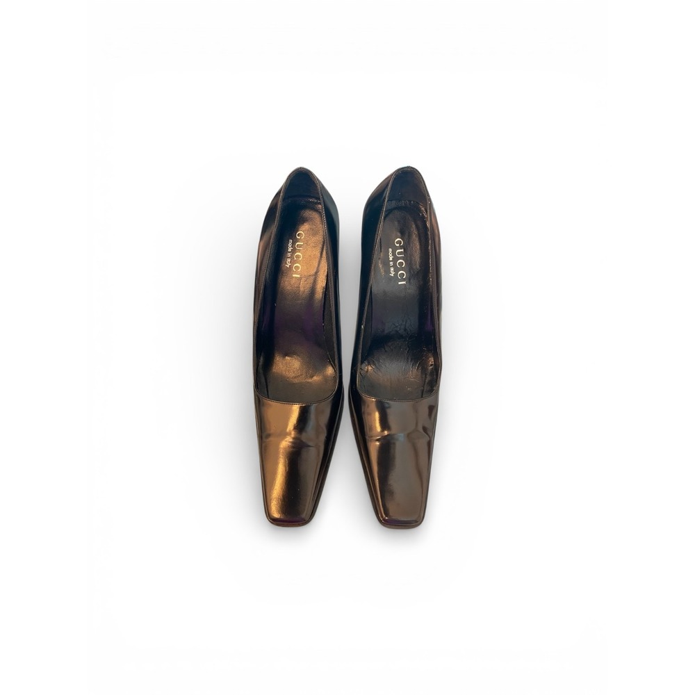 Gucci Leather Mid-Heel Pump - Size 40‎ Black